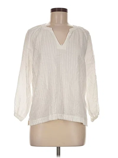 Pre-owned L.l.bean Long Sleeve Blouse In Ivory