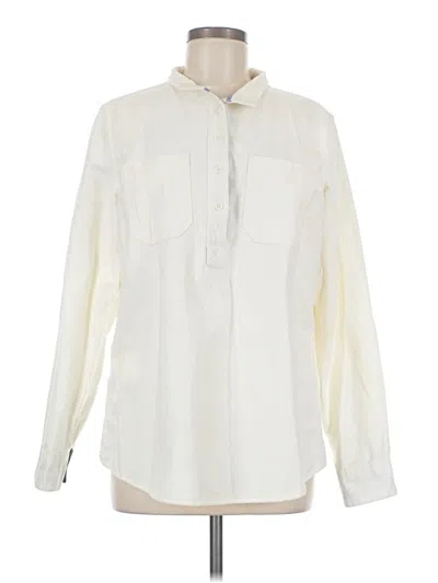 Pre-owned L.l.bean Long Sleeve Blouse In Ivory