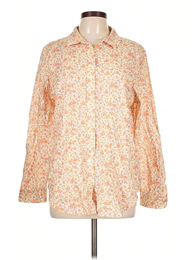 Pre-owned L.l.bean Long Sleeve Blouse In Orange