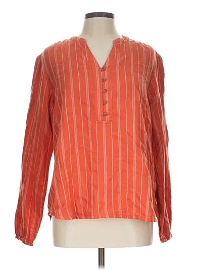 Pre-owned L.l.bean Long Sleeve Blouse In Orange