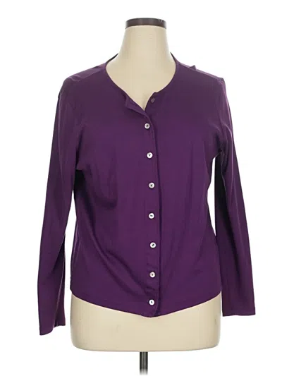 Pre-owned L.l.bean Long Sleeve Blouse In Purple