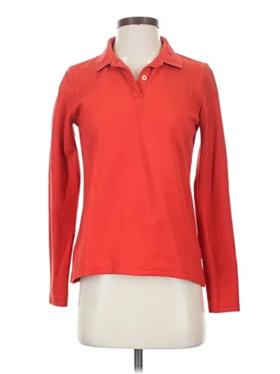 Pre-owned L.l.bean Long Sleeve Blouse In Red