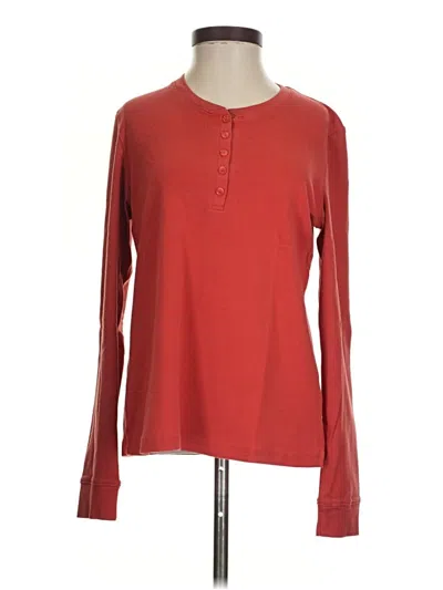 Pre-owned L.l.bean Long Sleeve Blouse In Red