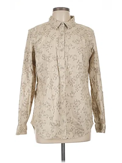 Pre-owned L.l.bean Long Sleeve Blouse In Tan