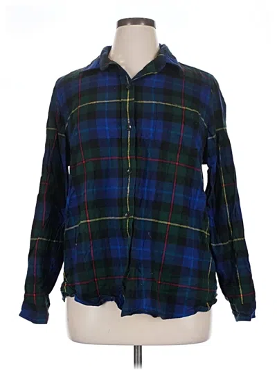 Pre-owned L.l.bean Long Sleeve Button Down Shirt In Blue