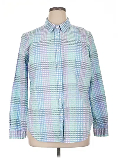 Pre-owned L.l.bean Long Sleeve Button Down Shirt In Blue