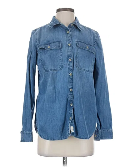 Pre-owned L.l.bean Long Sleeve Button Down Shirt In Blue