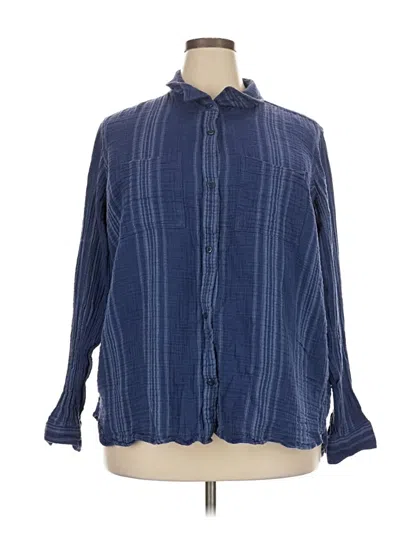 Pre-owned L.l.bean Long Sleeve Button Down Shirt In Blue