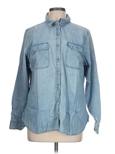 Pre-owned L.l.bean Long Sleeve Button Down Shirt In Blue