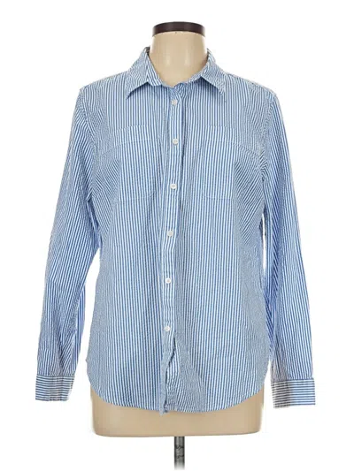 Pre-owned L.l.bean Long Sleeve Button Down Shirt In Blue