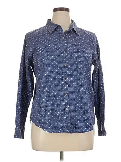 Pre-owned L.l.bean Long Sleeve Button Down Shirt In Blue
