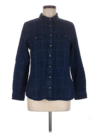 Pre-owned L.l.bean Long Sleeve Button Down Shirt In Blue