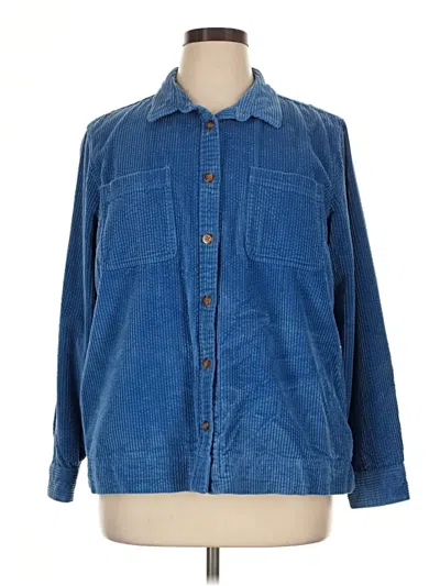 Pre-owned L.l.bean Long Sleeve Button Down Shirt In Blue