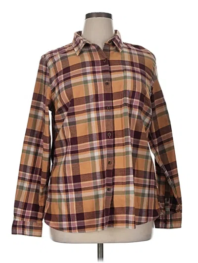 Pre-owned L.l.bean Long Sleeve Button Down Shirt In Brown