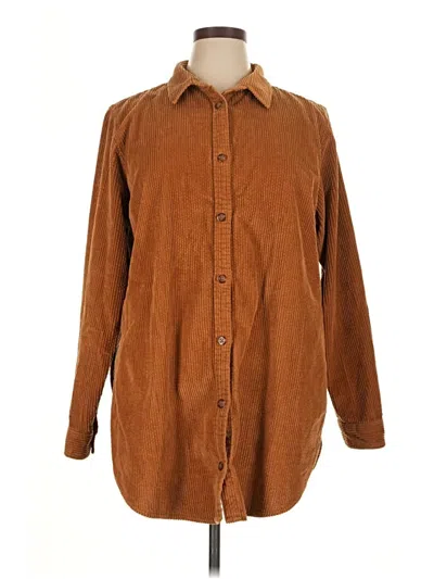 Pre-owned L.l.bean Long Sleeve Button Down Shirt In Brown