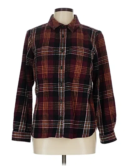 Pre-owned L.l.bean Long Sleeve Button Down Shirt In Burgundy