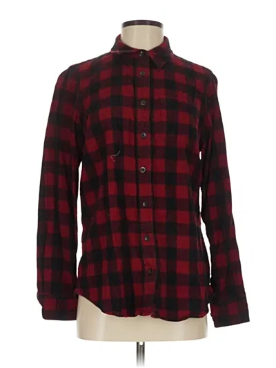 Pre-owned L.l.bean Long Sleeve Button Down Shirt In Burgundy