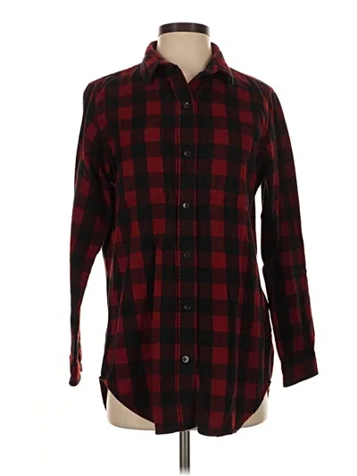 Pre-owned L.l.bean Long Sleeve Button Down Shirt In Burgundy