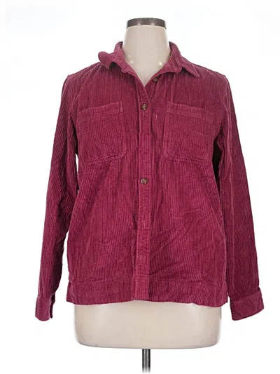 Pre-owned L.l.bean Long Sleeve Button Down Shirt In Burgundy