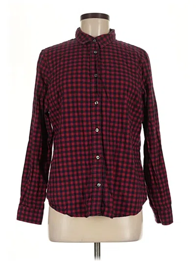 Pre-owned L.l.bean Long Sleeve Button Down Shirt In Burgundy