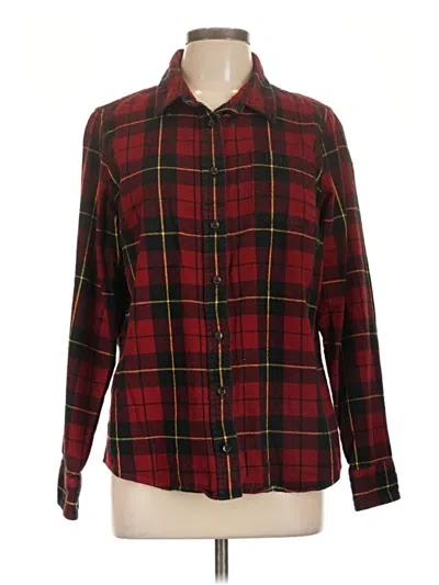Pre-owned L.l.bean Long Sleeve Button Down Shirt In Burgundy