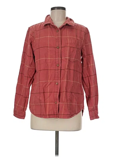 Pre-owned L.l.bean Long Sleeve Button Down Shirt In Burgundy