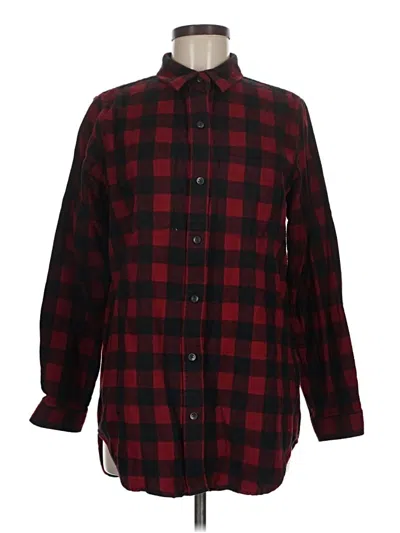 Pre-owned L.l.bean Long Sleeve Button Down Shirt In Burgundy
