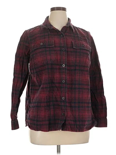 Pre-owned L.l.bean Long Sleeve Button Down Shirt In Burgundy