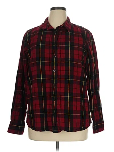 Pre-owned L.l.bean Long Sleeve Button Down Shirt In Burgundy