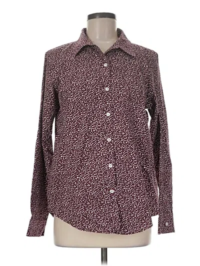 Pre-owned L.l.bean Long Sleeve Button Down Shirt In Burgundy