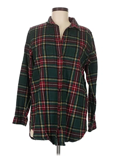 Pre-owned L.l.bean Long Sleeve Button Down Shirt In Green