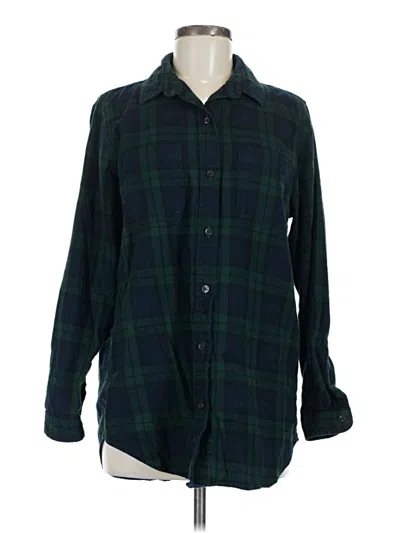 Pre-owned L.l.bean Long Sleeve Button Down Shirt In Green