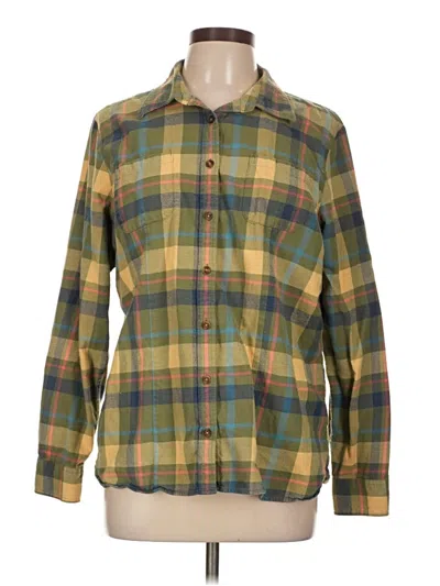 Pre-owned L.l.bean Long Sleeve Button Down Shirt In Green