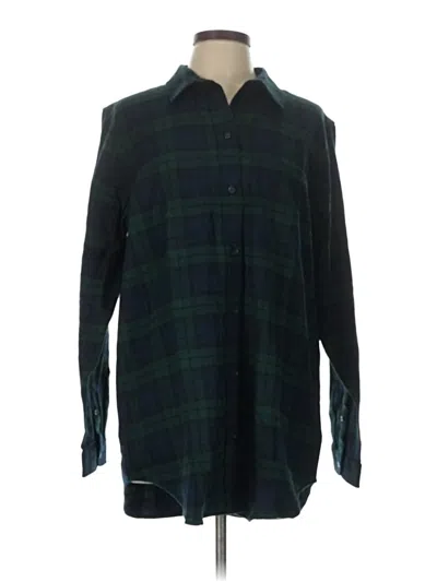 Pre-owned L.l.bean Long Sleeve Button Down Shirt In Green