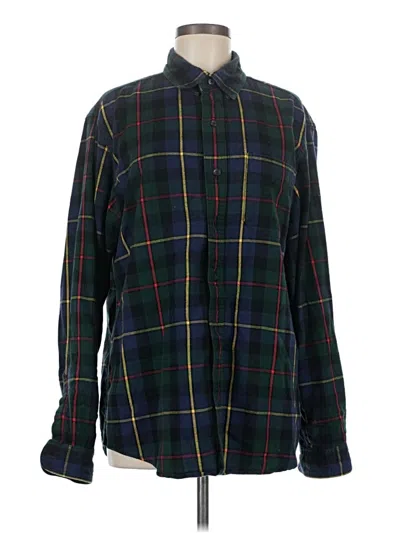 Pre-owned L.l.bean Long Sleeve Button Down Shirt In Green