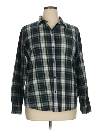 Pre-owned L.l.bean Long Sleeve Button Down Shirt In Green