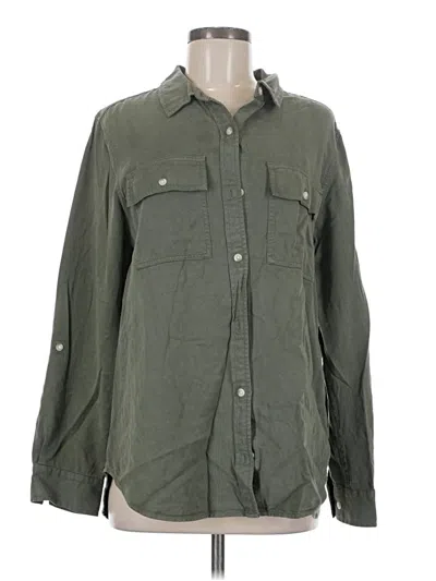 Pre-owned L.l.bean Long Sleeve Button Down Shirt In Green