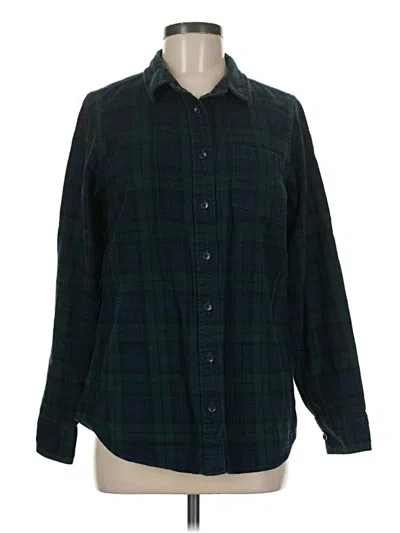 Pre-owned L.l.bean Long Sleeve Button Down Shirt In Green