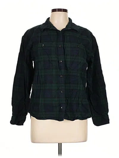 Pre-owned L.l.bean Long Sleeve Button Down Shirt In Green