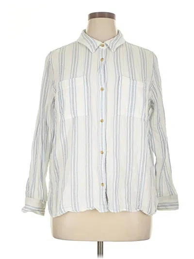 Pre-owned L.l.bean Long Sleeve Button Down Shirt In Ivory