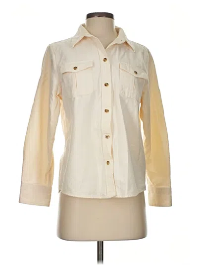 Pre-owned L.l.bean Long Sleeve Button Down Shirt In Ivory