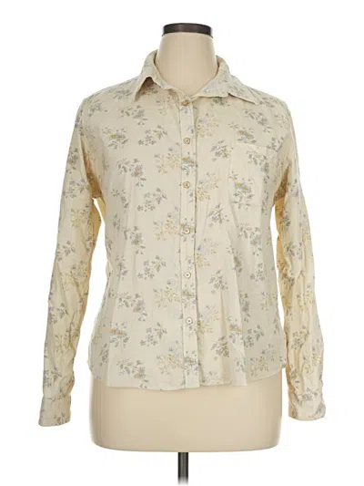 Pre-owned L.l.bean Long Sleeve Button Down Shirt In Ivory