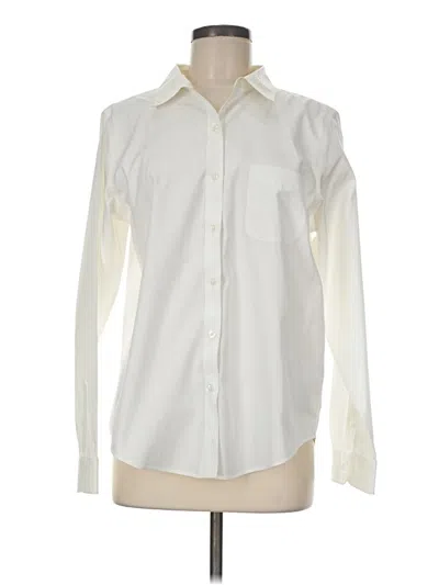 Pre-owned L.l.bean Long Sleeve Button Down Shirt In Ivory