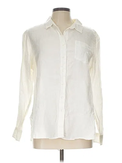 Pre-owned L.l.bean Long Sleeve Button Down Shirt In Ivory