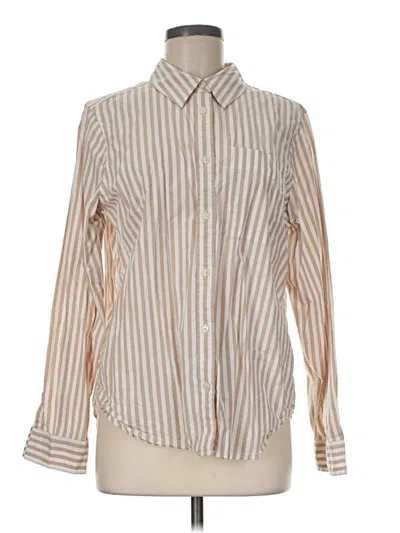 Pre-owned L.l.bean Long Sleeve Button Down Shirt In Ivory
