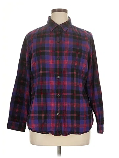 Pre-owned L.l.bean Long Sleeve Button Down Shirt In Purple