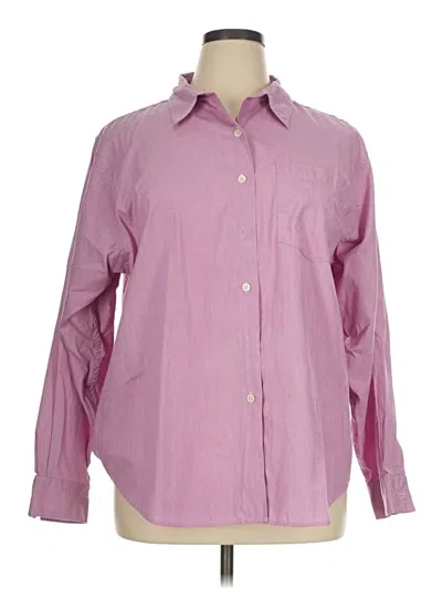 Pre-owned L.l.bean Long Sleeve Button Down Shirt In Purple