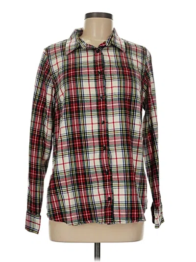 Pre-owned L.l.bean Long Sleeve Button Down Shirt In Red