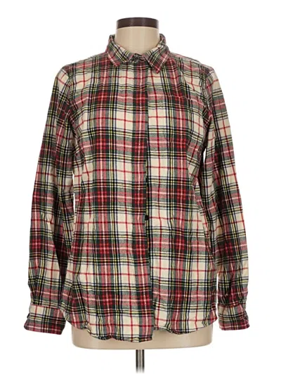 Pre-owned L.l.bean Long Sleeve Button Down Shirt In Red