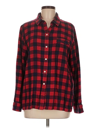 Pre-owned L.l.bean Long Sleeve Button Down Shirt In Red